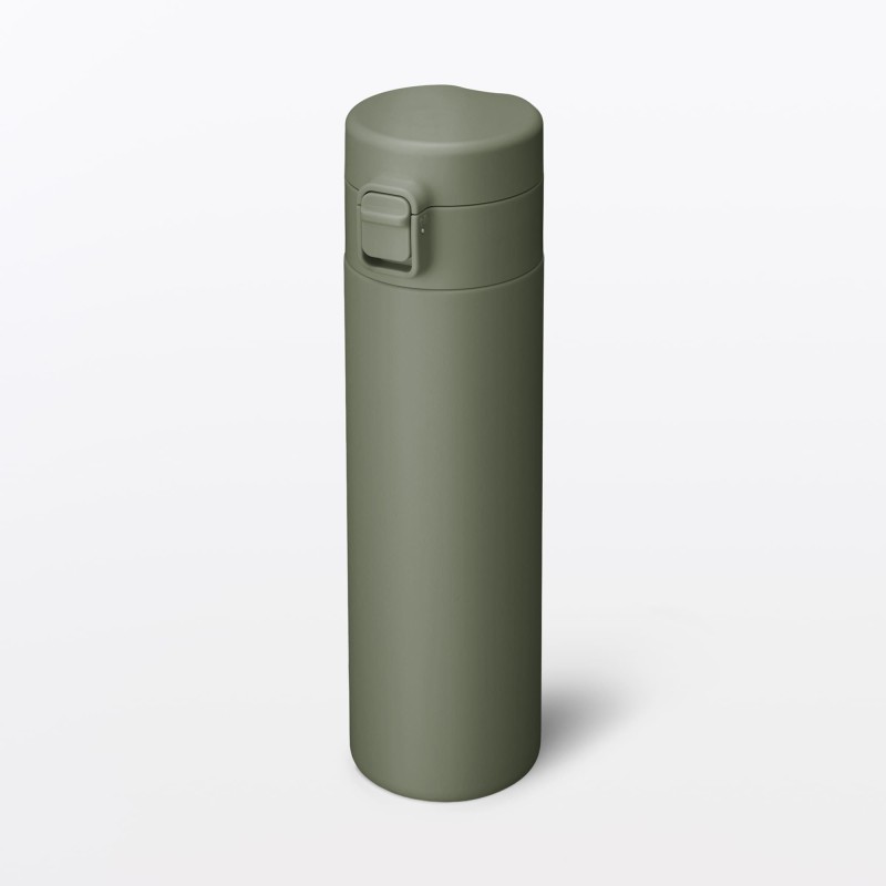 일본 무인양품 진공 단열 구조 보온보냉 보틀 원터치 타입 500mL 카키