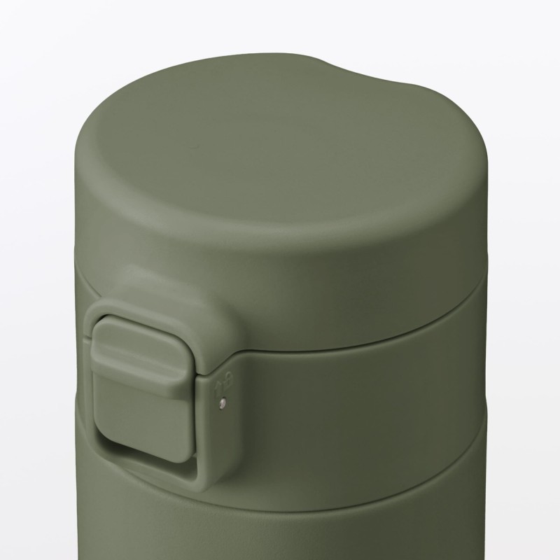 일본 무인양품 진공 단열 구조 보온보냉 보틀 원터치 타입 500mL 카키