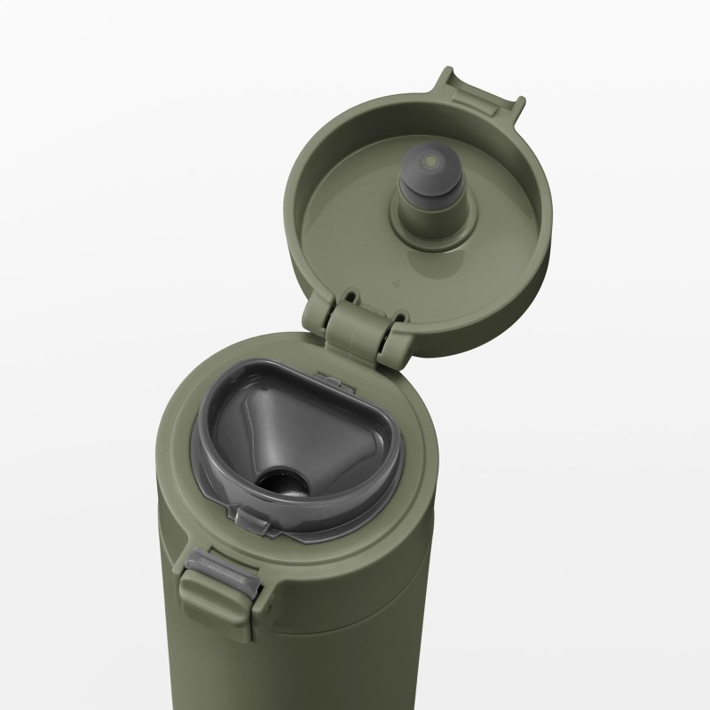 일본 무인양품 진공 단열 구조 보온보냉 보틀 원터치 타입 500mL 카키