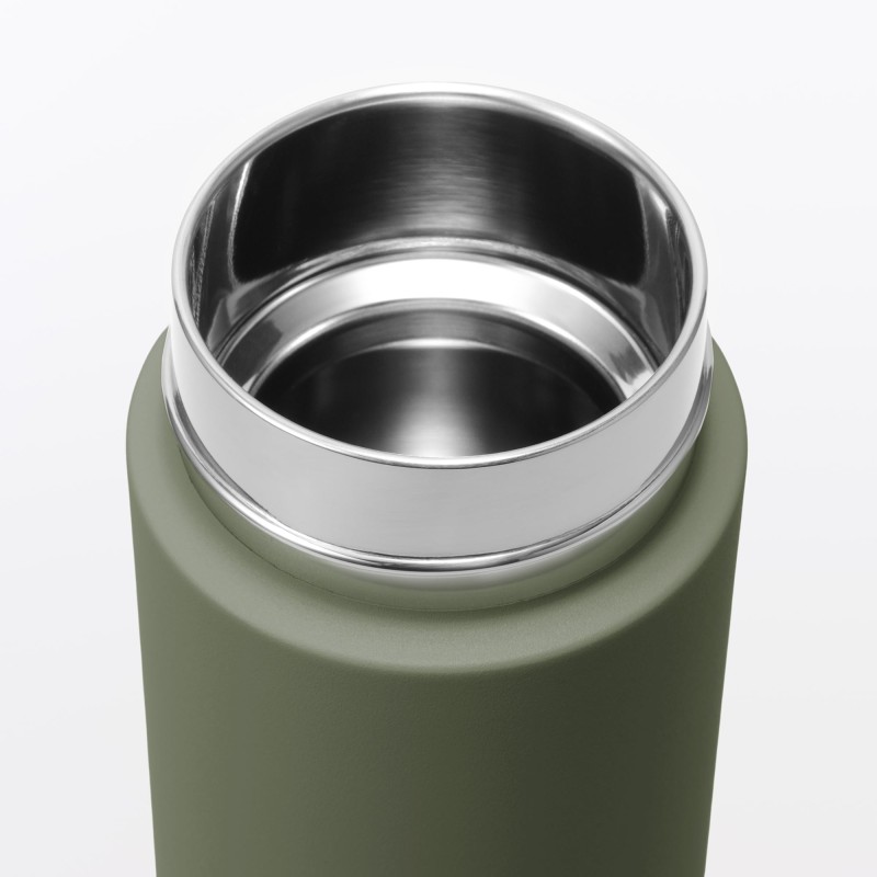 일본 무인양품 진공 단열 구조 보온보냉 보틀 원터치 타입 500mL 카키