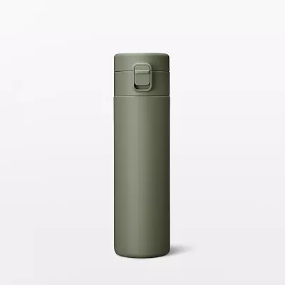 일본 무인양품 진공 단열 구조 보온보냉 보틀 원터치 타입 500mL 카키