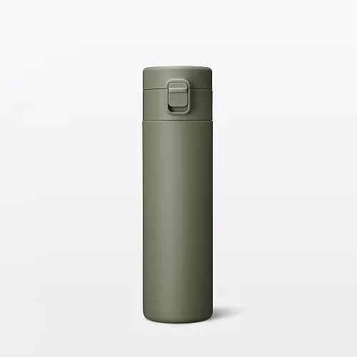 일본 무인양품 진공 단열 구조 보온보냉 보틀 원터치 타입 500mL 카키