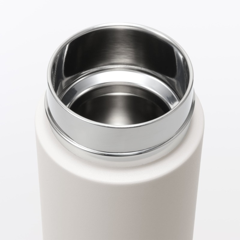 일본 무인양품 진공 단열 구조 보온보냉 보틀 원터치 타입 500mL 그레이 베이지