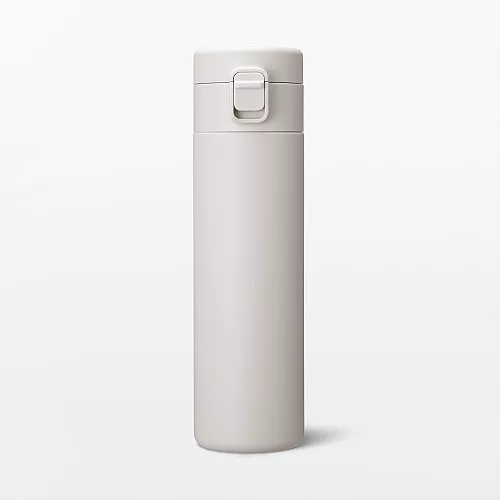 일본 무인양품 진공 단열 구조 보온보냉 보틀 원터치 타입 500mL 그레이 베이지
