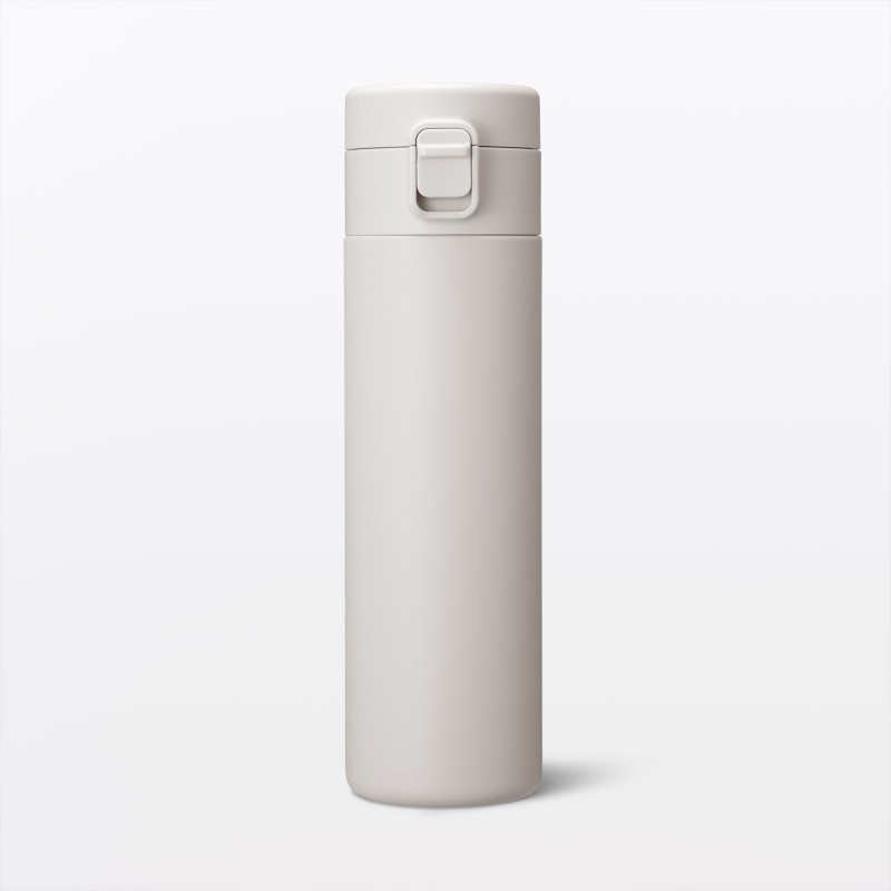 일본 무인양품 진공 단열 구조 보온보냉 보틀 원터치 타입 500mL 그레이 베이지