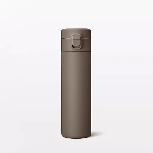 일본 무인양품 진공 단열 구조 보온보냉 보틀 원터치 타입 500mL 브라운