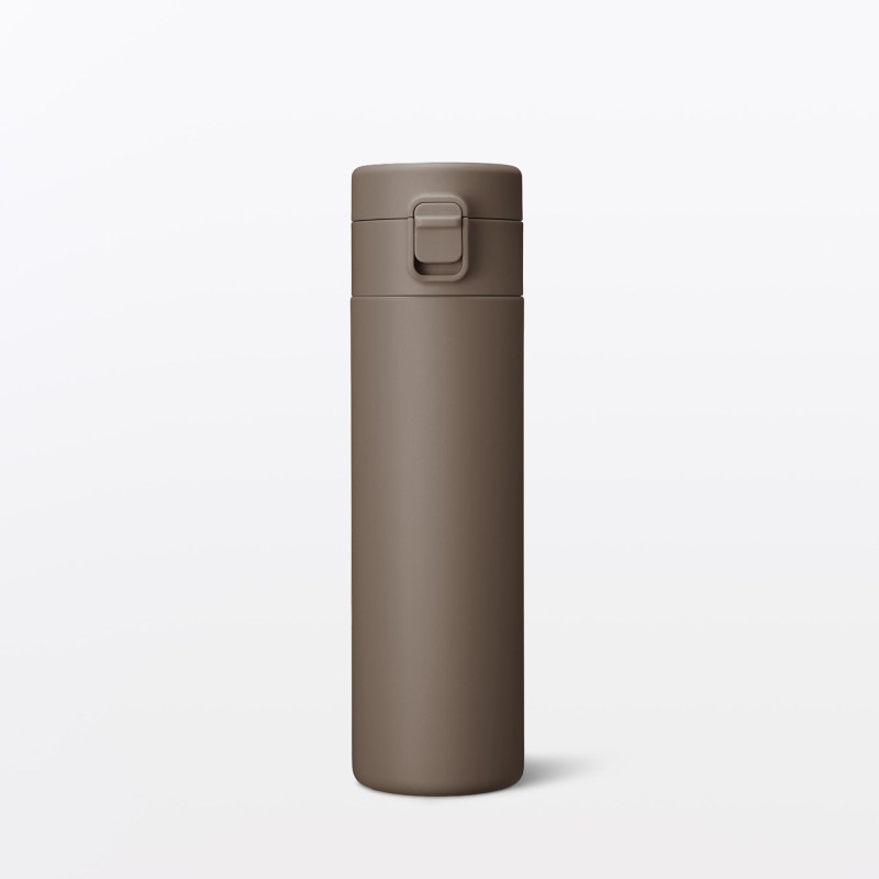 일본 무인양품 진공 단열 구조 보온보냉 보틀 원터치 타입 500mL 브라운
