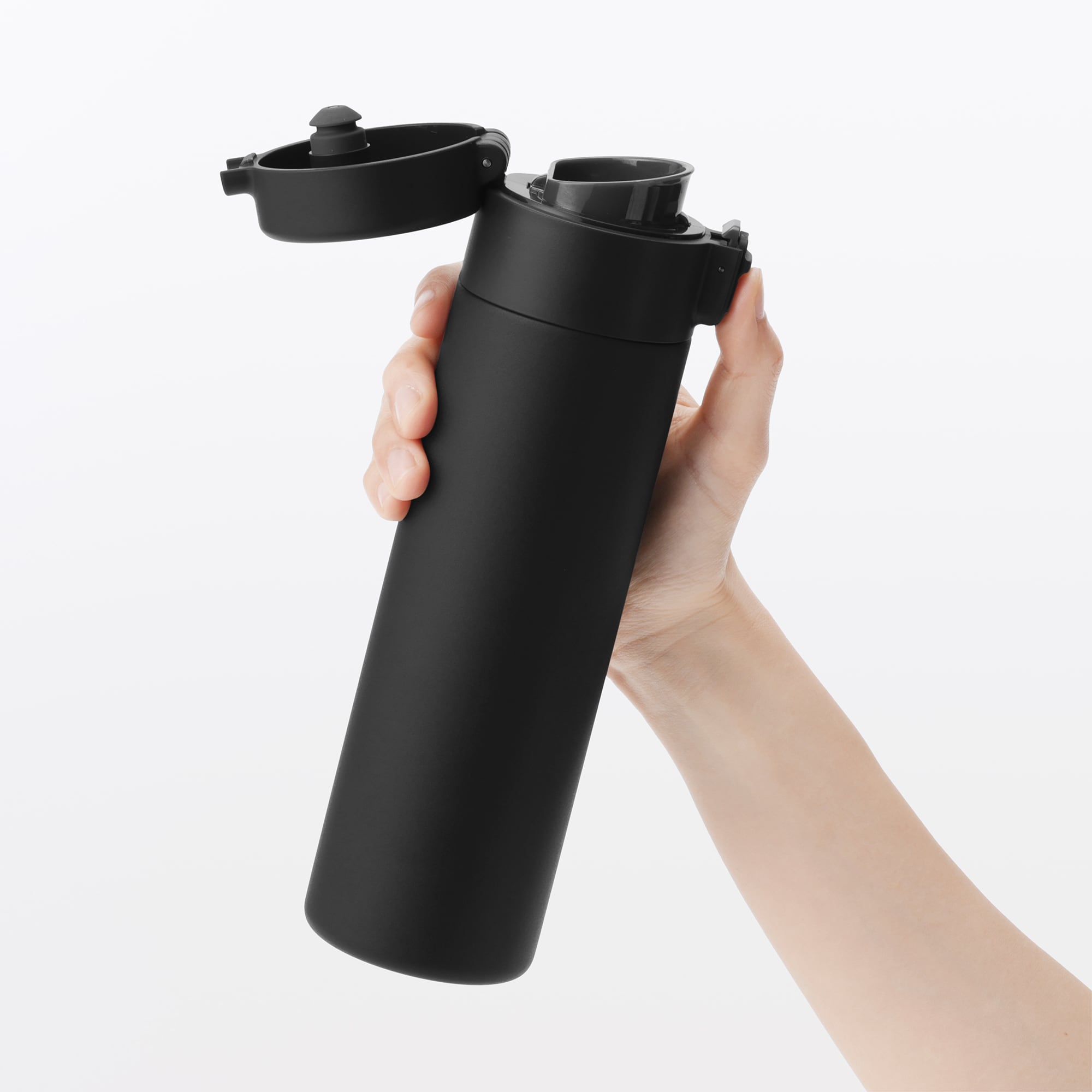 일본 무인양품 진공 단열 구조 보온보냉 보틀 원터치 타입 500mL 블랙