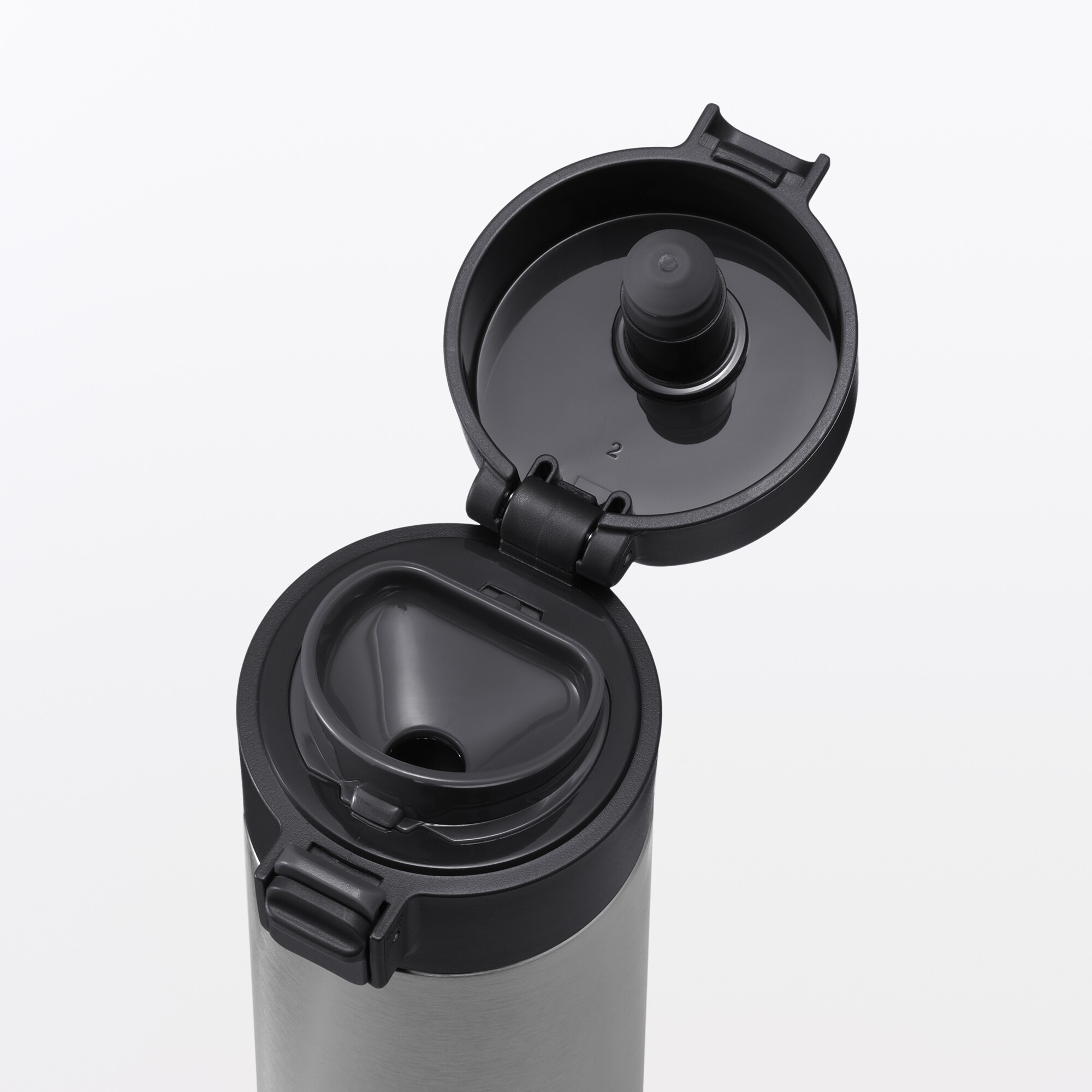 일본 무인양품 진공 단열 구조 보온보냉 보틀 원터치 타입 500mL 실버