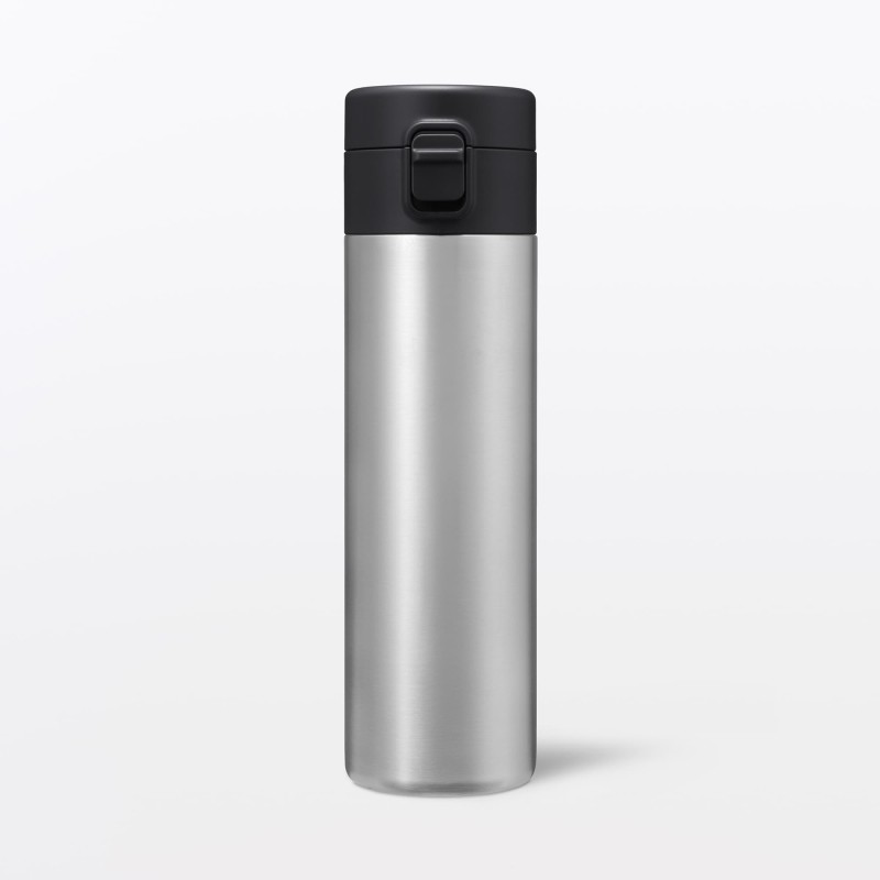 일본 무인양품 진공 단열 구조 보온보냉 보틀 원터치 타입 500mL 실버