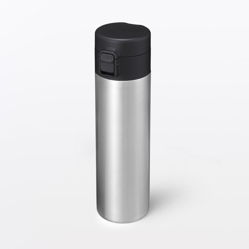 일본 무인양품 진공 단열 구조 보온보냉 보틀 원터치 타입 500mL 실버