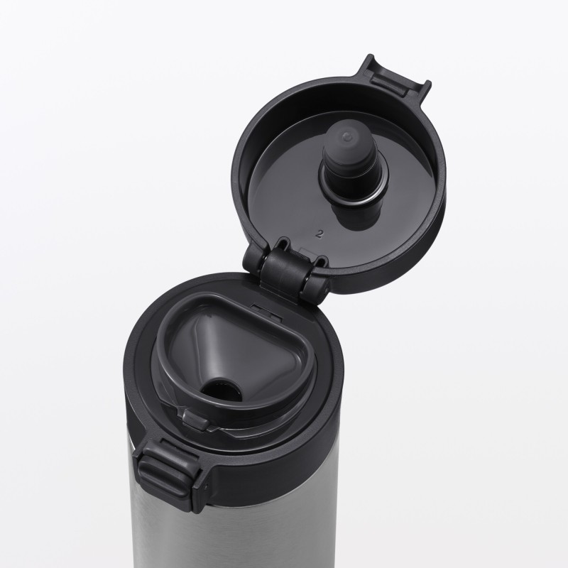 일본 무인양품 진공 단열 구조 보온보냉 보틀 원터치 타입 500mL 실버