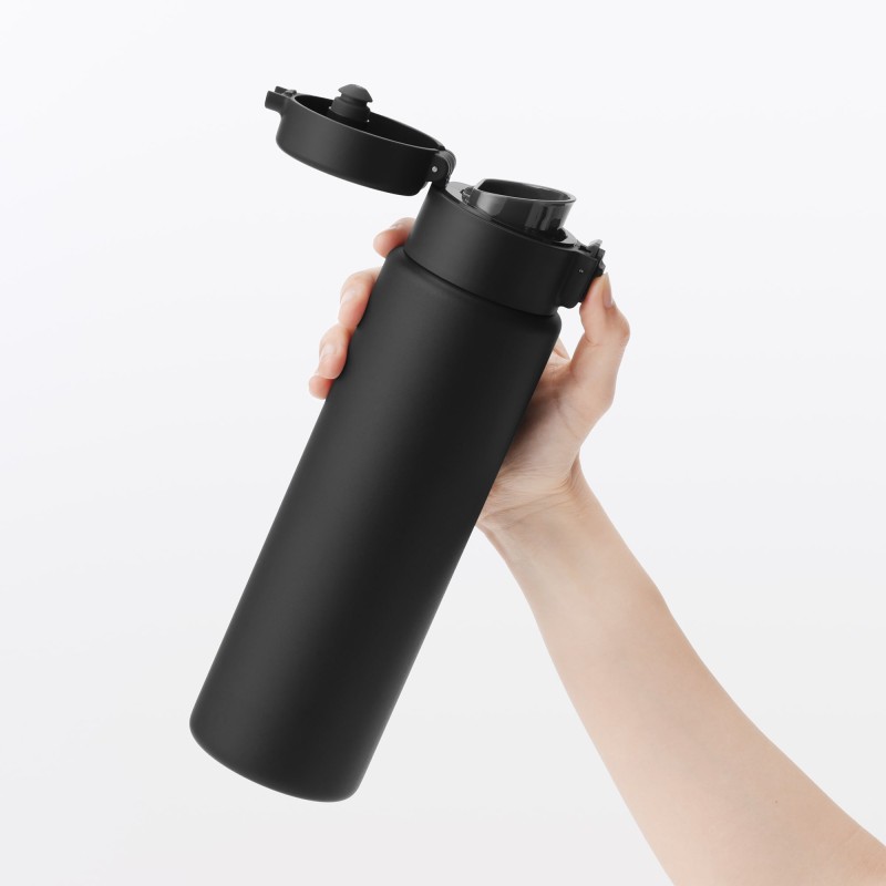 일본 무인양품 진공 단열 구조 보온보냉 보틀 원터치 타입 750mL 블랙
