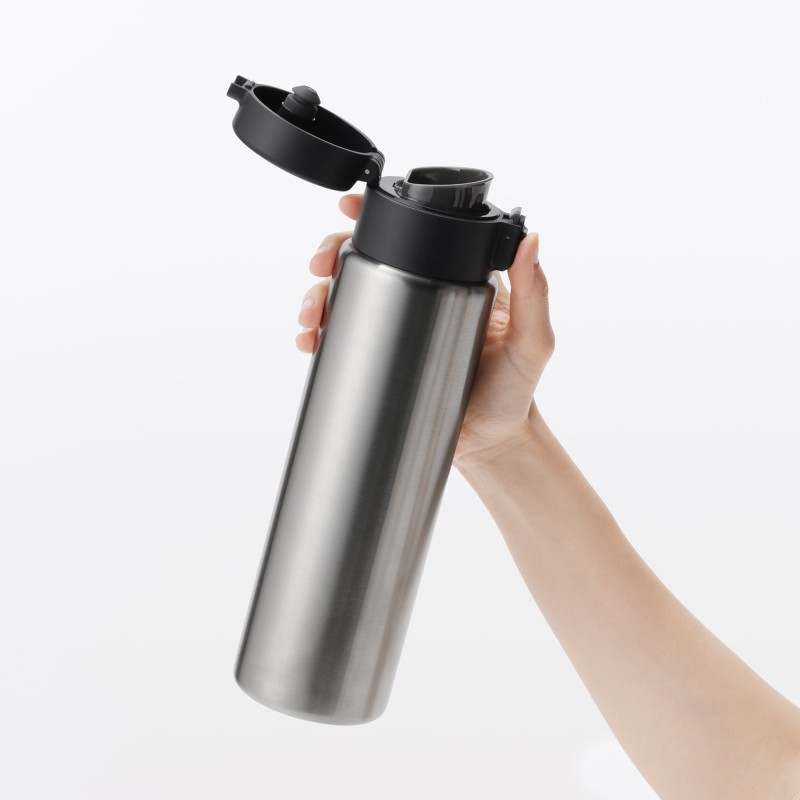 일본 무인양품 진공 단열 구조 보온보냉 보틀 원터치 타입 750mL 실버