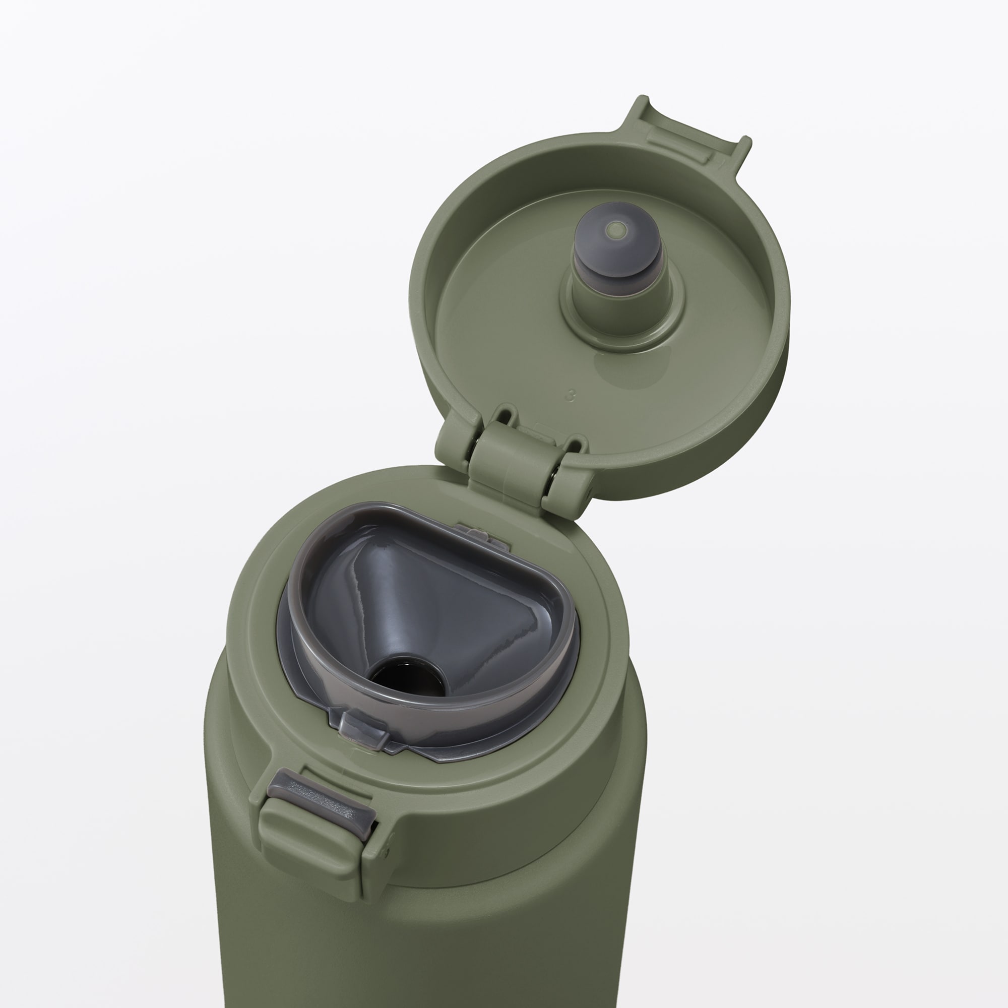 일본 무인양품 진공 단열 구조 보온보냉 보틀 원터치 타입 750mL 카키