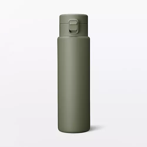 일본 무인양품 진공 단열 구조 보온보냉 보틀 원터치 타입 750mL 카키