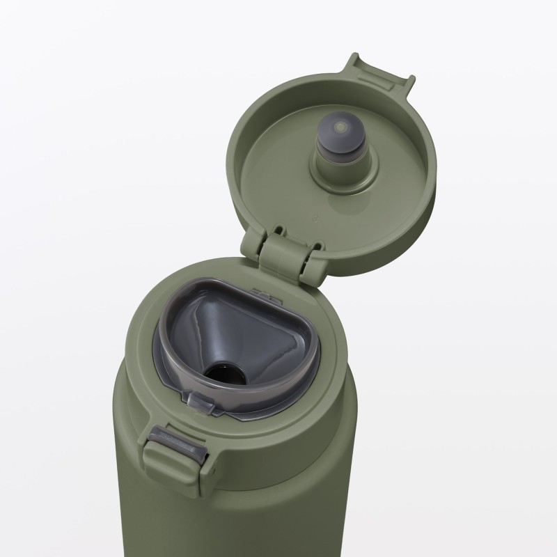 일본 무인양품 진공 단열 구조 보온보냉 보틀 원터치 타입 750mL 카키