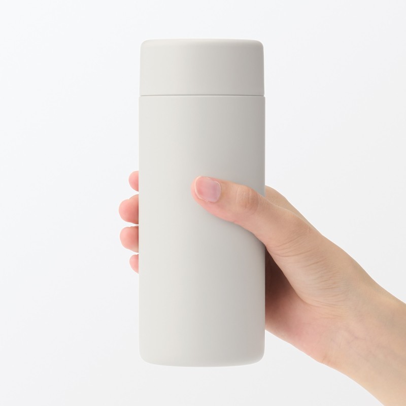 일본 무인양품 진공 단열 구조 보온보냉 보틀 플랫 타입 350mL 그레이 베이지