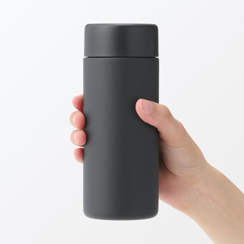 일본 무인양품 진공 단열 구조 보온보냉 보틀 플랫 타입 350mL 블랙