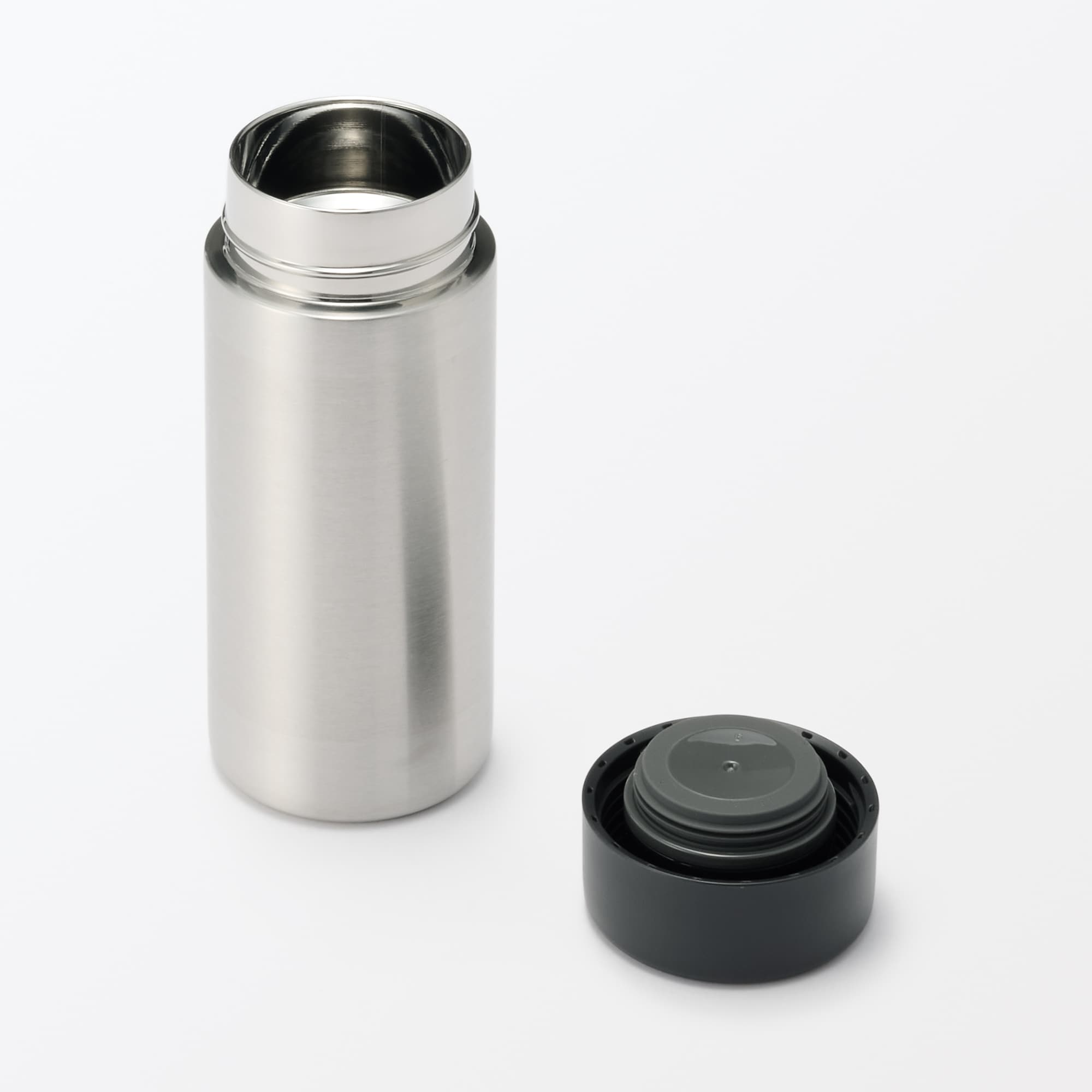 일본 무인양품 진공 단열 구조 보온보냉 보틀 플랫 타입 350mL 실버