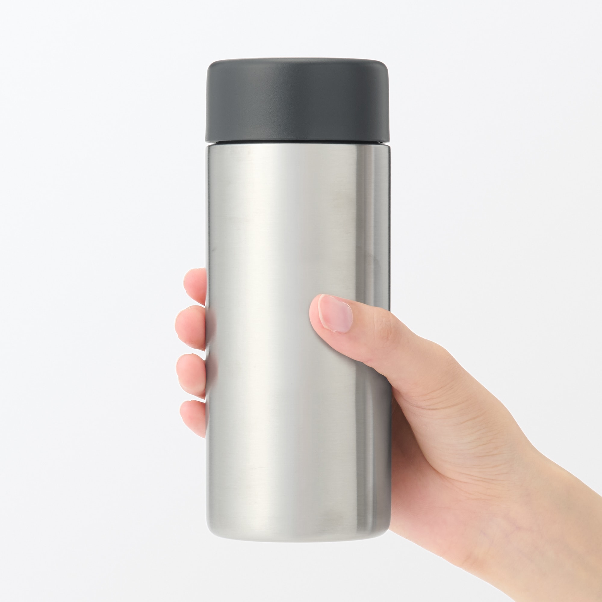 일본 무인양품 진공 단열 구조 보온보냉 보틀 플랫 타입 350mL 실버