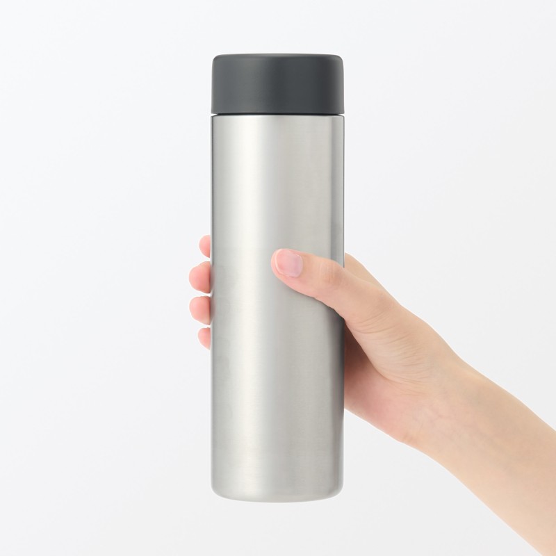 일본 무인양품 진공 단열 구조 보온보냉 보틀 플랫 타입 500mL 실버