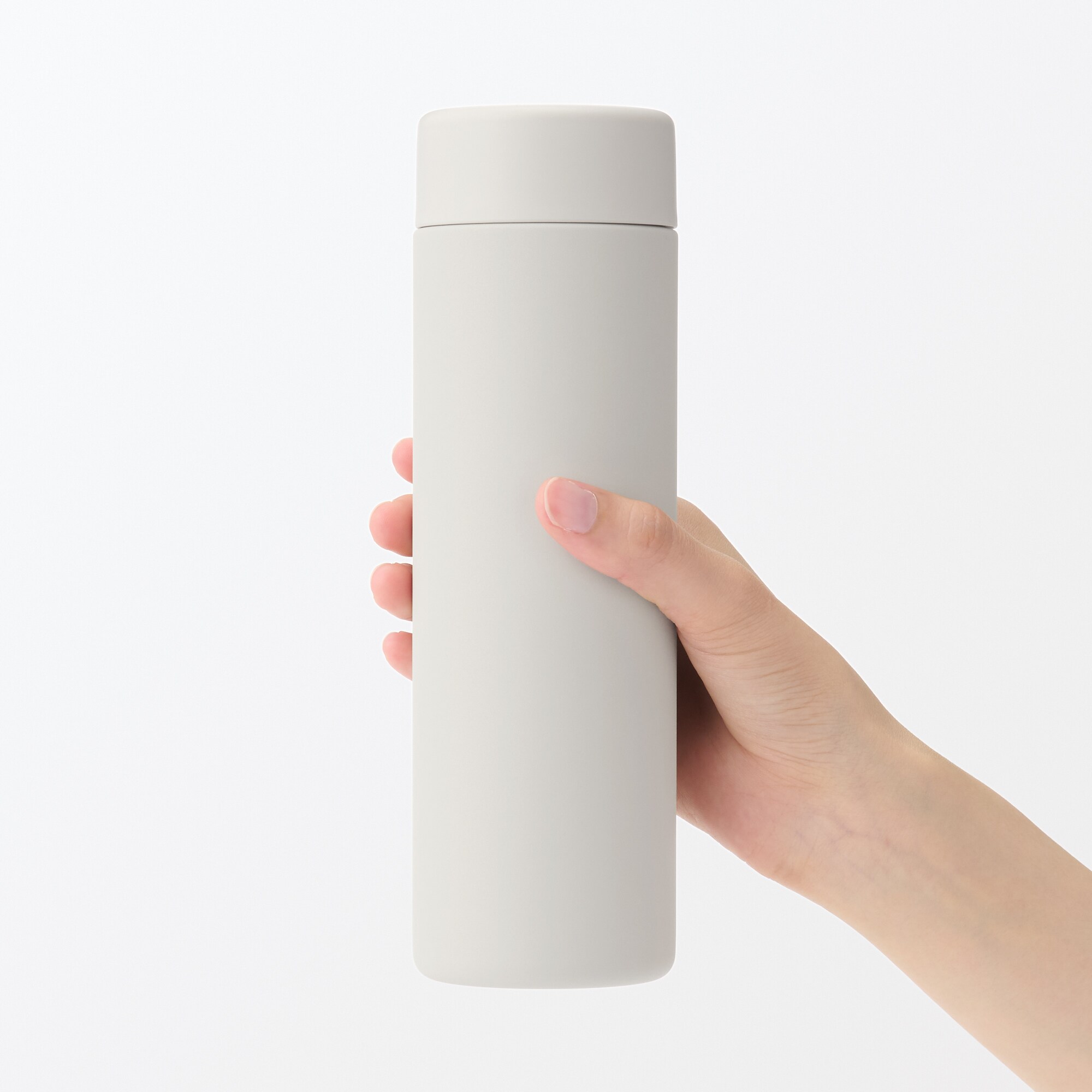일본 무인양품 진공 단열 구조 보온보냉 보틀 플랫 타입 500mL 그레이 베이지