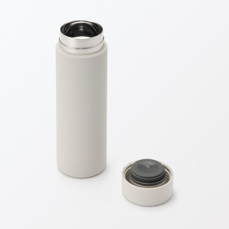 일본 무인양품 진공 단열 구조 보온보냉 보틀 플랫 타입 500mL 그레이 베이지