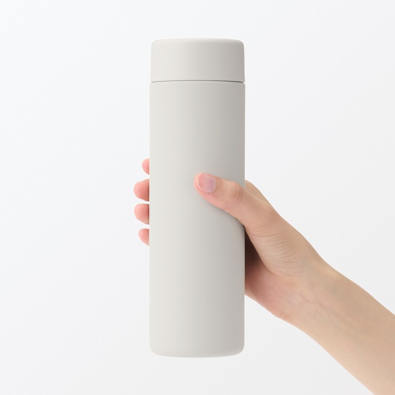 일본 무인양품 진공 단열 구조 보온보냉 보틀 플랫 타입 500mL 그레이 베이지