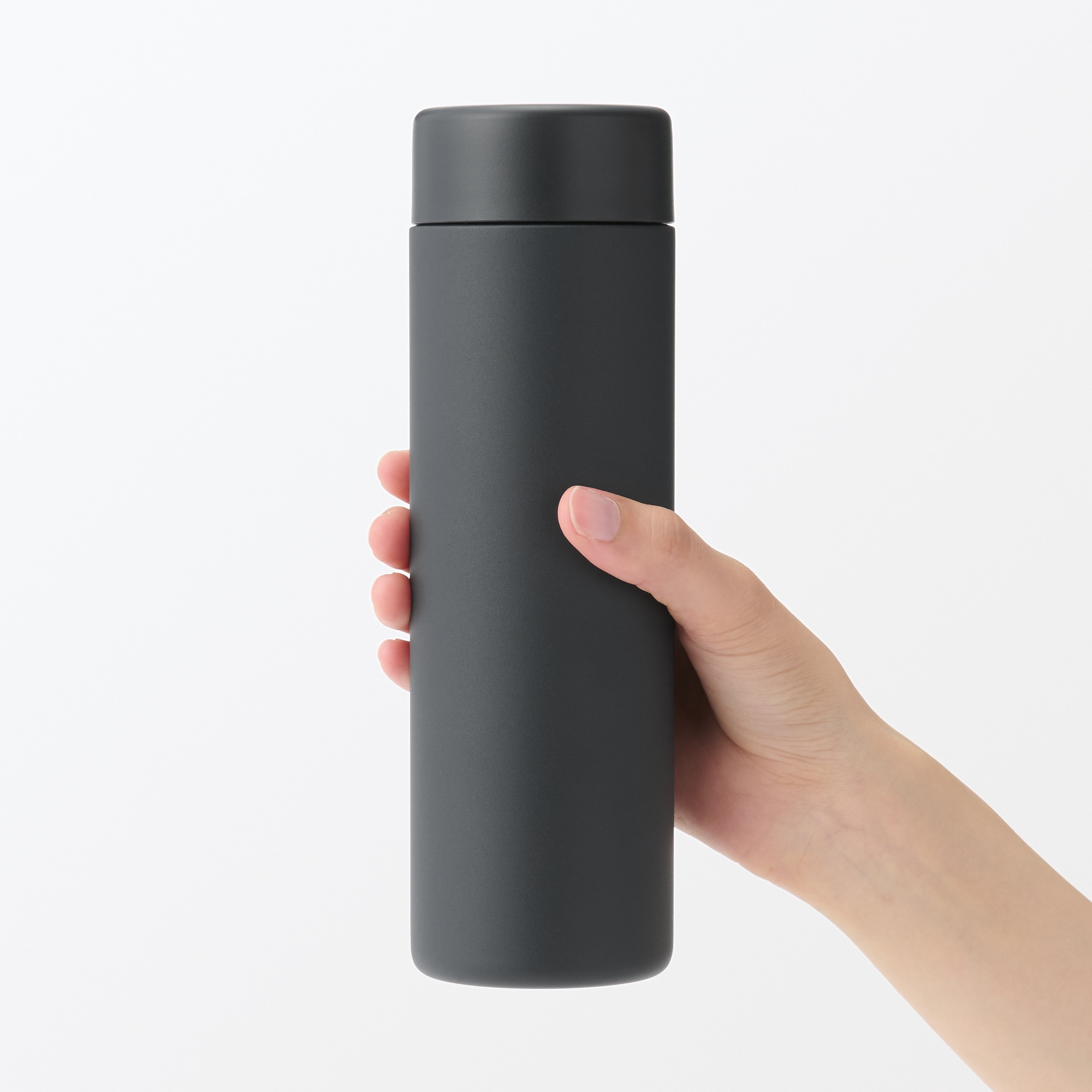 일본 무인양품 진공 단열 구조 보온보냉 보틀 플랫 타입 500mL 블랙