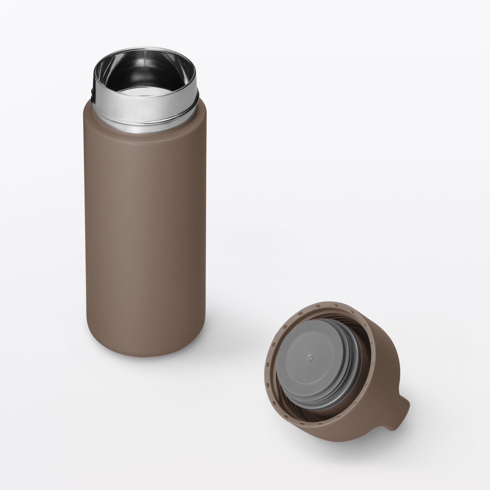 일본 무인양품 진공 단열 구조 보온보냉 보틀 핸들 타입 350mL 브라운