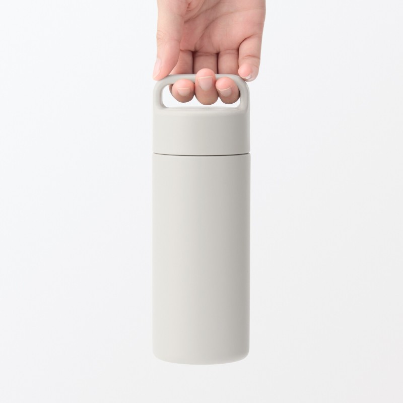 일본 무인양품 진공 단열 구조 보온보냉 보틀 핸들 타입 350mL 그레이 베이지