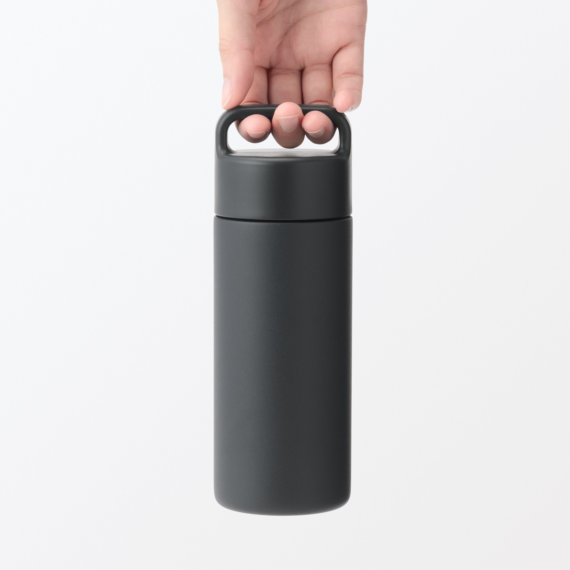 일본 무인양품 진공 단열 구조 보온보냉 보틀 핸들 타입 350mL 블랙