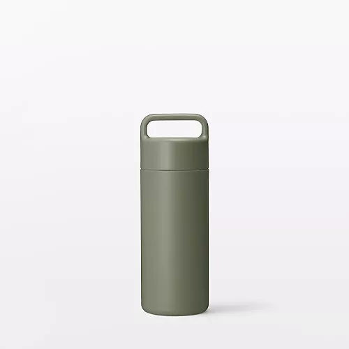 일본 무인양품 진공 단열 구조 보온보냉 보틀 핸들 타입 350mL 카키