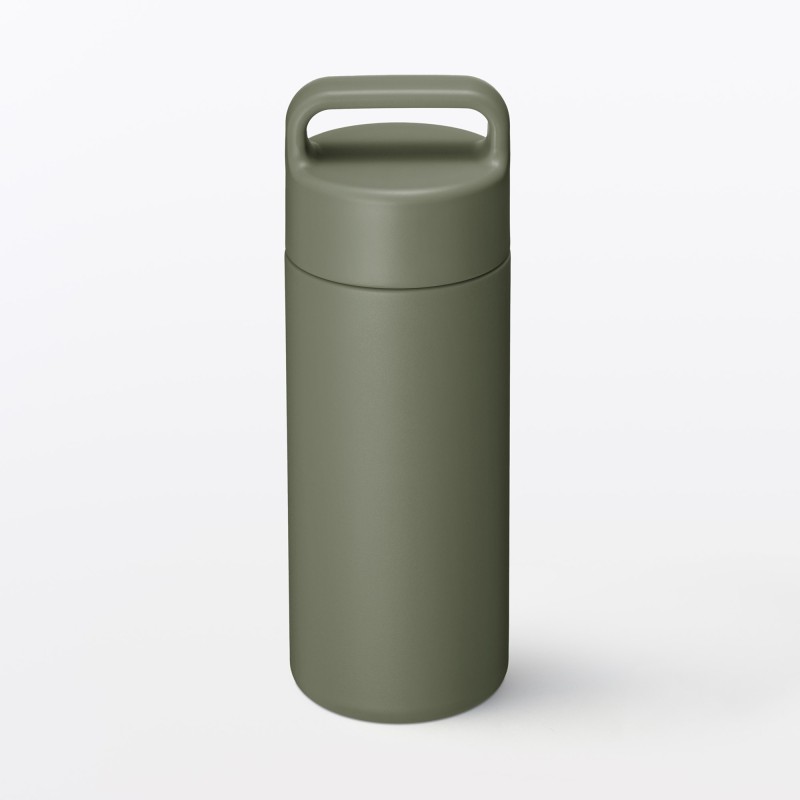 일본 무인양품 진공 단열 구조 보온보냉 보틀 핸들 타입 350mL 카키
