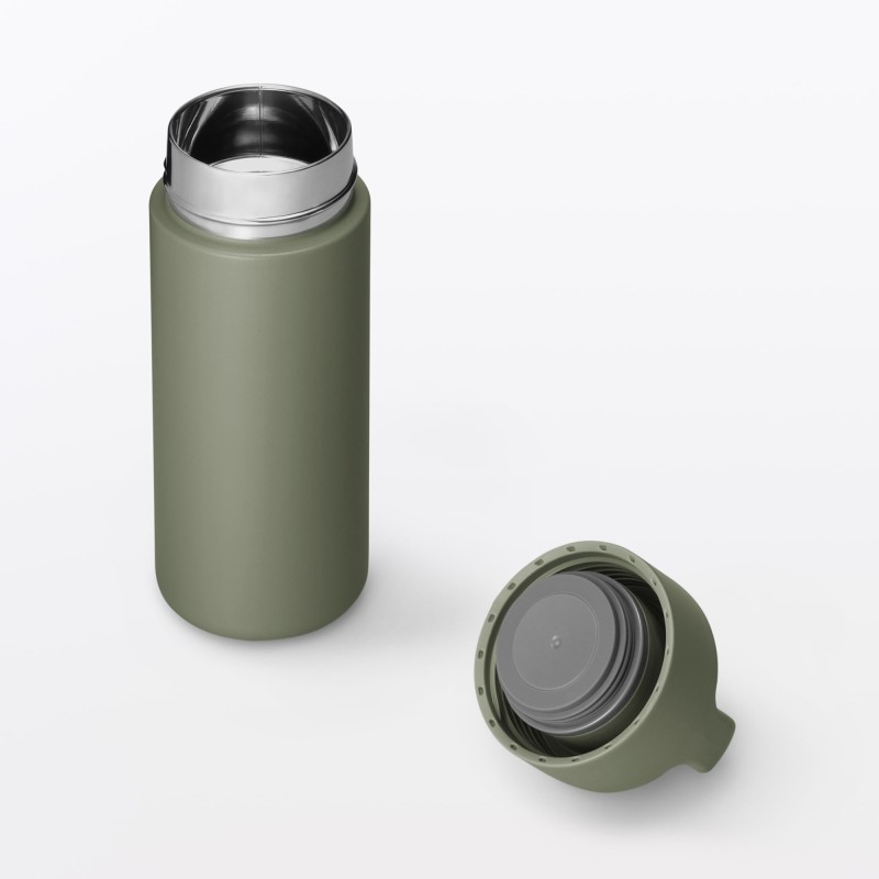 일본 무인양품 진공 단열 구조 보온보냉 보틀 핸들 타입 350mL 카키