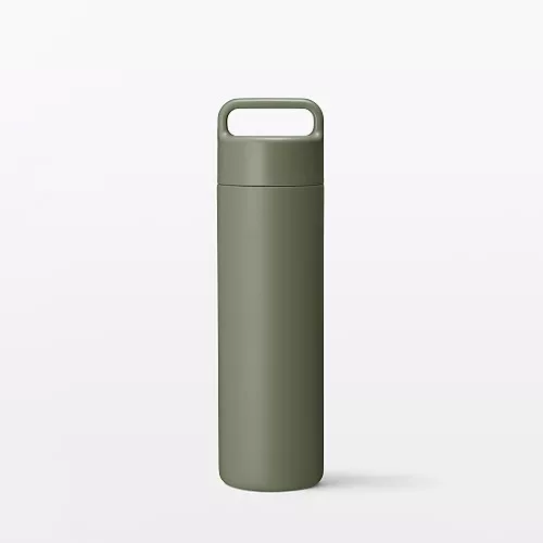 일본 무인양품 진공 단열 구조 보온보냉 보틀 핸들 타입 500mL 카키