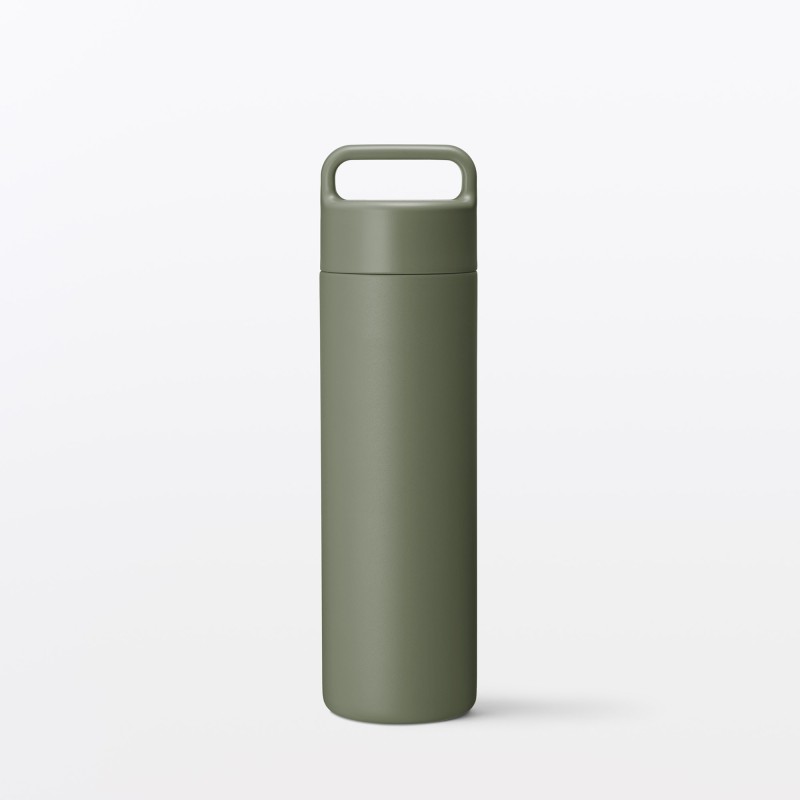일본 무인양품 진공 단열 구조 보온보냉 보틀 핸들 타입 500mL 카키
