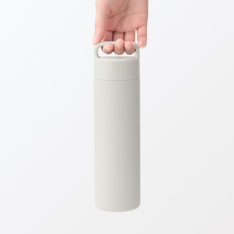 일본 무인양품 진공 단열 구조 보온보냉 보틀 핸들 타입 500mL 그레이 베이지
