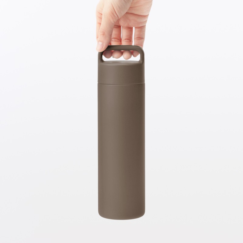 일본 무인양품 진공 단열 구조 보온보냉 보틀 핸들 타입 500mL 브라운