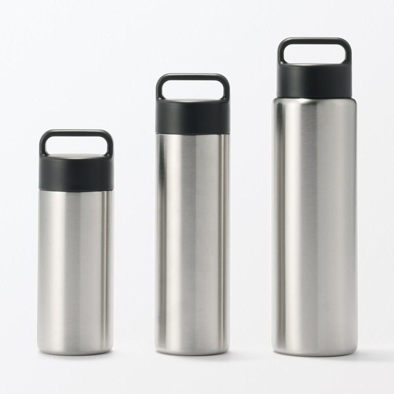 일본 무인양품 진공 단열 구조 보온보냉 보틀 핸들 타입 750mL 실버