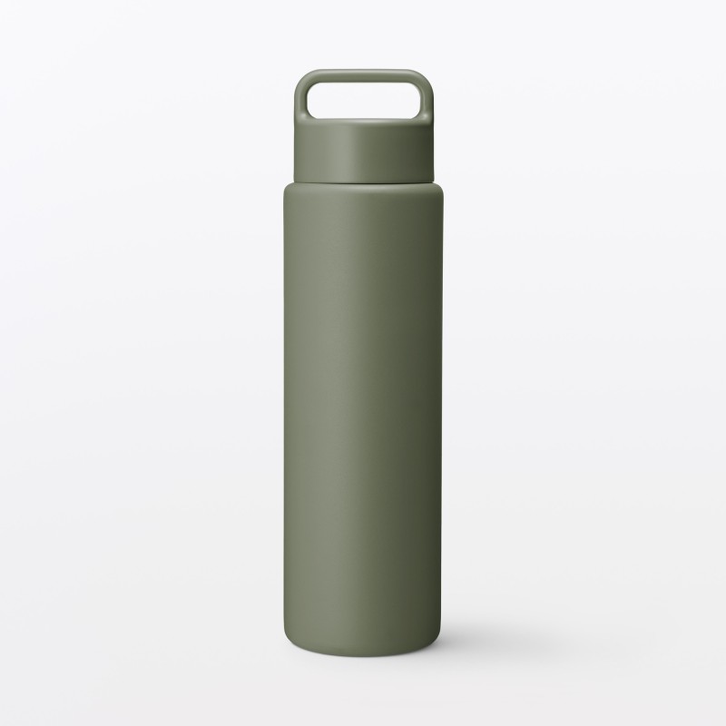 일본 무인양품 진공 단열 구조 보온보냉 보틀 핸들 타입 750mL 카키