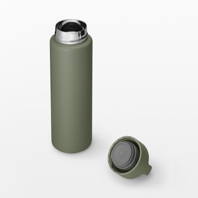 일본 무인양품 진공 단열 구조 보온보냉 보틀 핸들 타입 750mL 카키