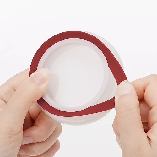 일본 무인양품 내열유리 원형 보존용기용 식별 링 지름 7.5cm용 빨강·노랑 세트