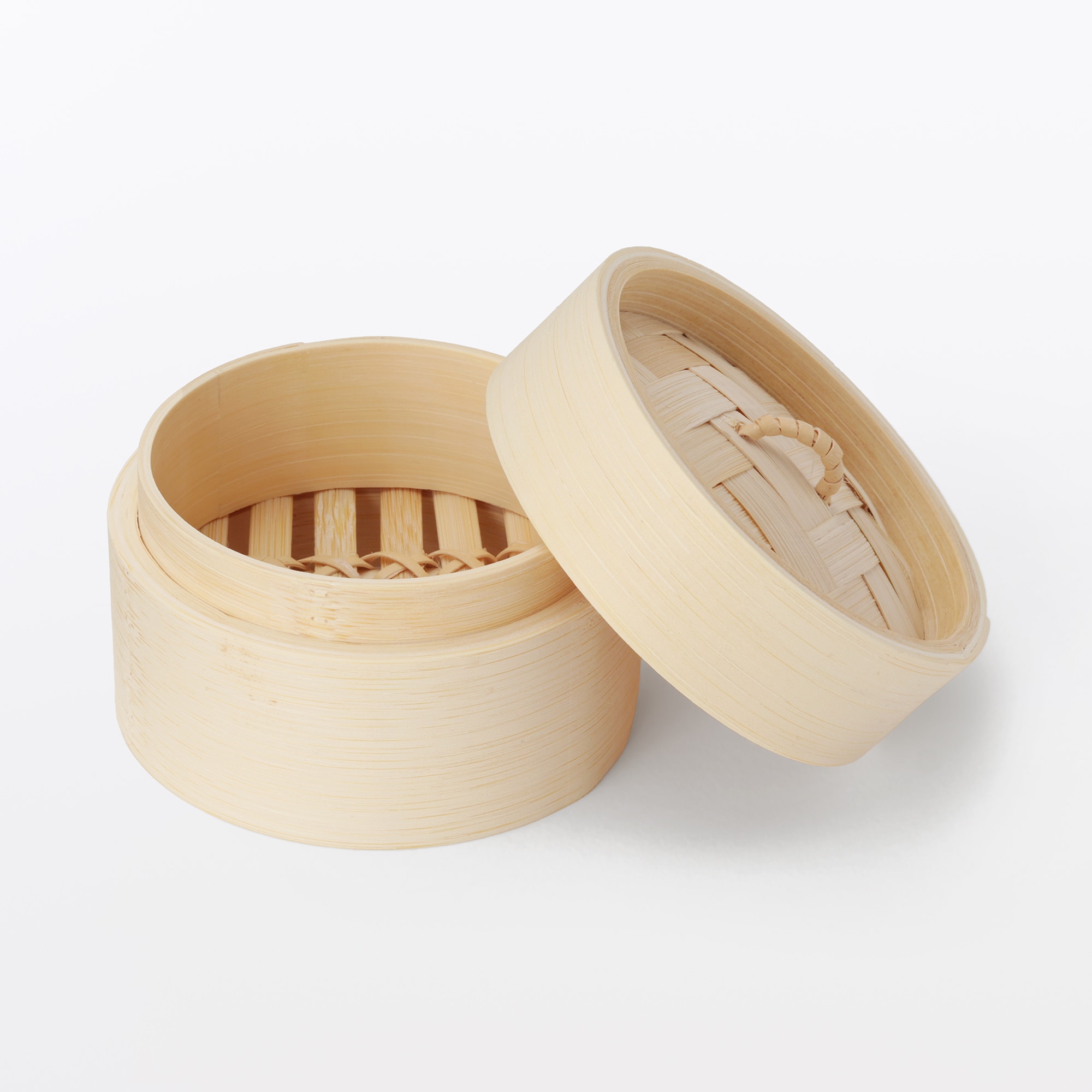 일본 무인양품 대나무 찜기 뚜껑 본체 세트 미니 9x7cm