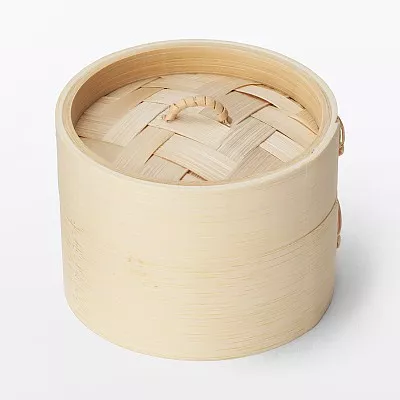 일본 무인양품 대나무 찜기 뚜껑 본체 세트 미니 9x7cm