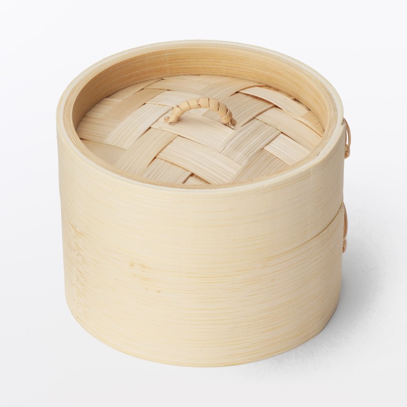 일본 무인양품 대나무 찜기 뚜껑 본체 세트 미니 9x7cm