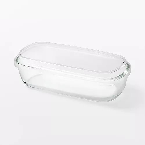 일본 무인양품 뚜껑을 덮은 채 전자레인지에 쓸 수 있는 내열유리 용기 직사각형 소