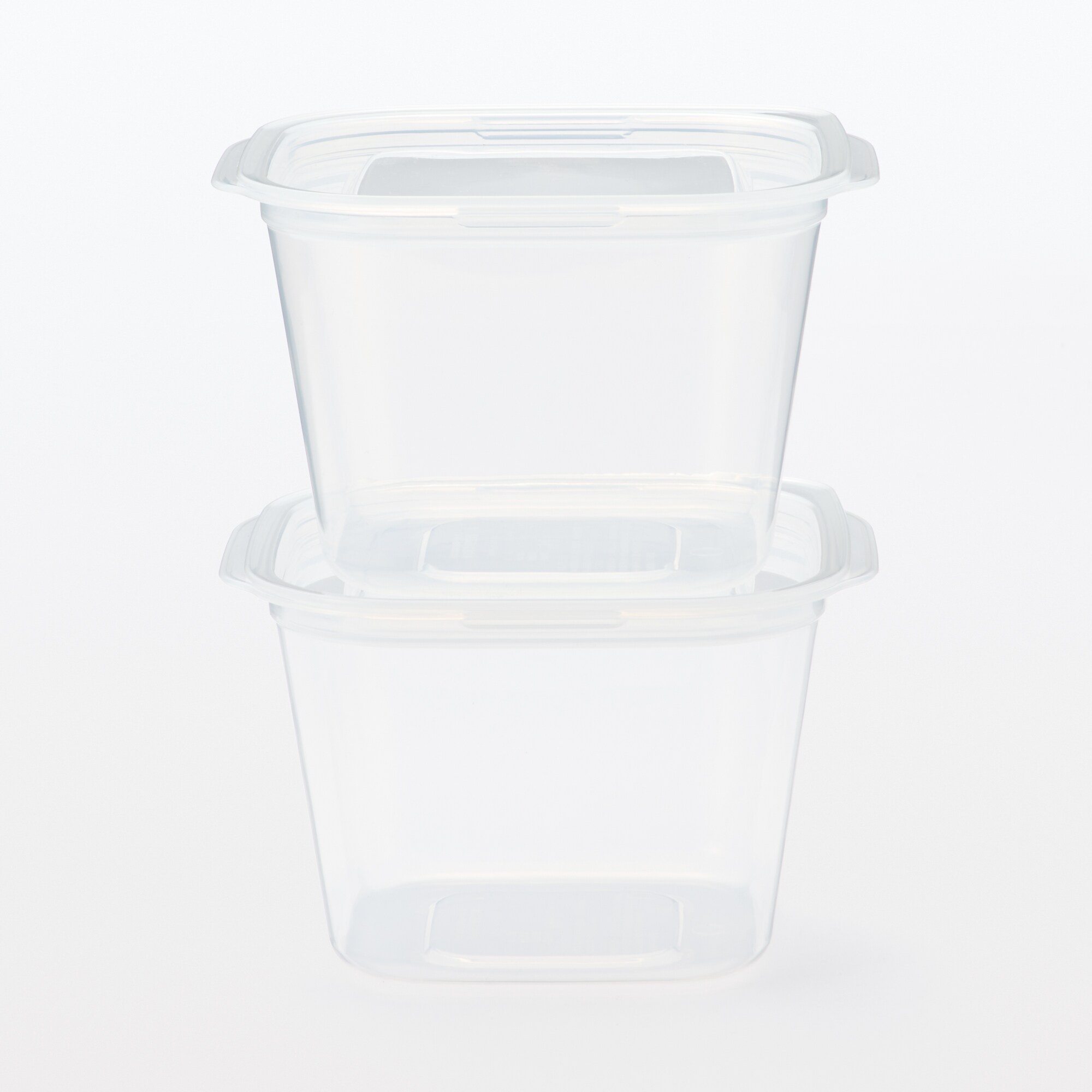 일본 무인양품 뚜껑을 덮은 채 전자레인지에 쓸 수 있는 사각 용기 정사각형 900mL 2개입