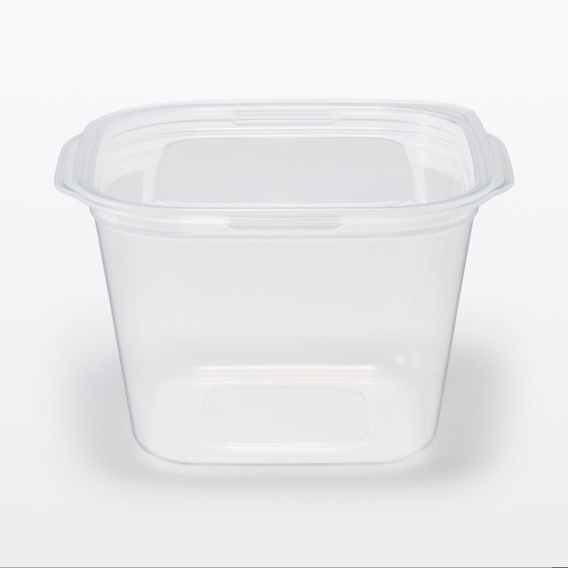 일본 무인양품 뚜껑을 덮은 채 전자레인지에 쓸 수 있는 사각 용기 정사각형 900mL 2개입